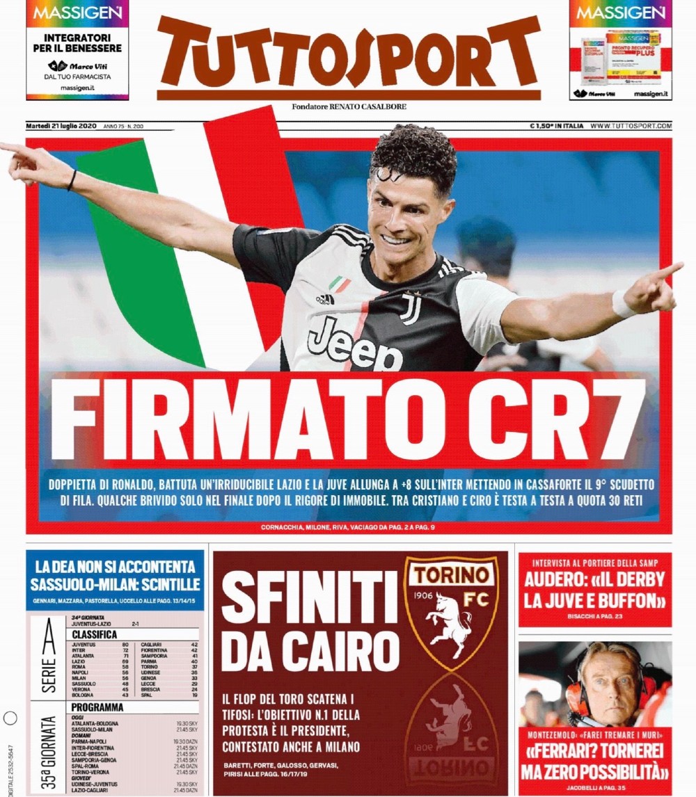 I u Torinu Ronaldo je prva tema